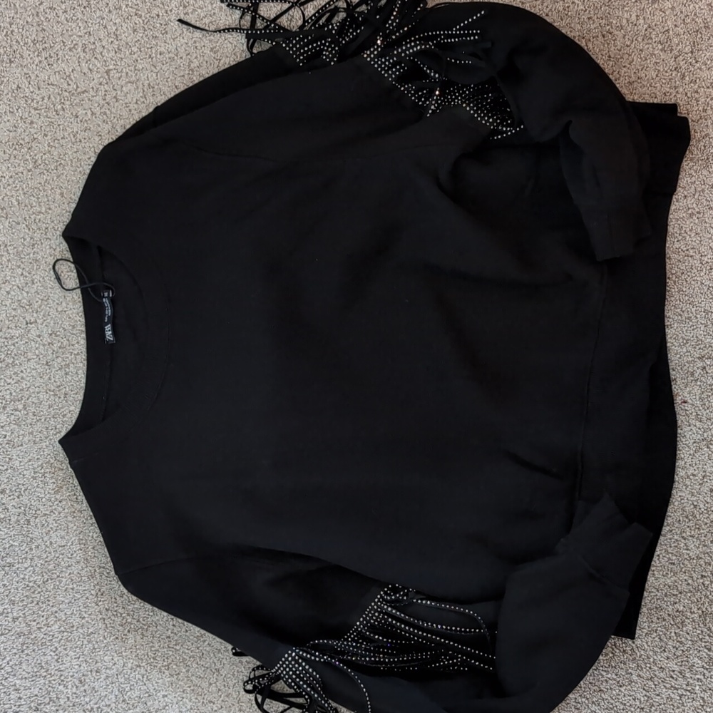 Zara Rhinestone Fringe Sweatshirt - Picture 5 of 5